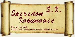 Spiridon Kopunović vizit kartica
